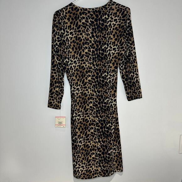 ANNE KLEIN Wrap Cheetah Dress, Long Sleeve, Size 10, Retails $99, New with tags - Picture 2 of 9